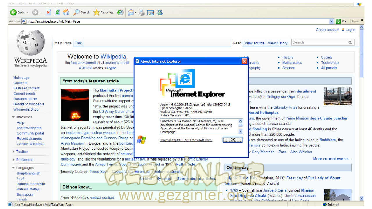 Internet Explorer Indir Gezginler