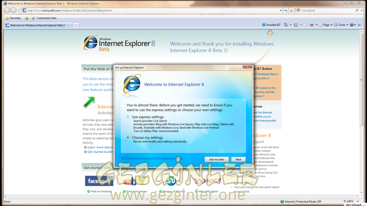 Internet Explorer 8 Indir Ücretsiz Tam Sürüm
